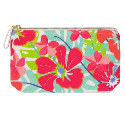 Pochette coton imprimé Hibiscus DRAEGER PARIS