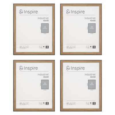 Lot de 4 cadres photo en polystyrène, INDUSTRIEL INSPIRE
