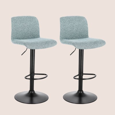 Tabourets de bar réglables en métal noir et tissu (lot de 2) - RAPHAEL HELLIN, DEPUIS 1862