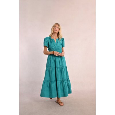 Robe longue manches courtes à volants MOLLY BRACKEN