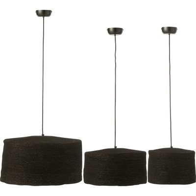 Lampe suspendue noire en rotin tressé design naturel raffiné RECOLLECTION