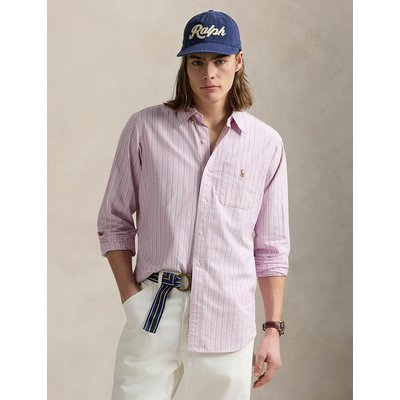 Camicia rigata dritta oxford con logo ricamato POLO RALPH LAUREN