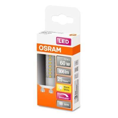 Ampoule Led Mini Tube T Gu10 7.5w=60 Chaud Dimmable OSRAM