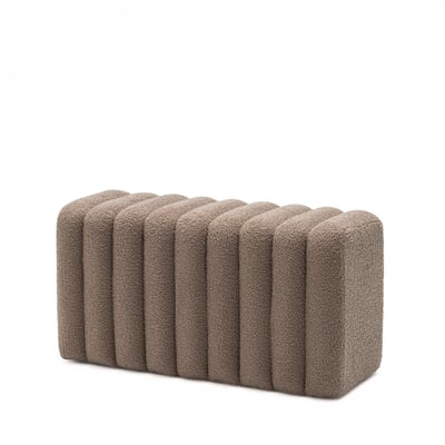 Banc rembourré en tissu bouclette L79cm- LETO DRAWER
