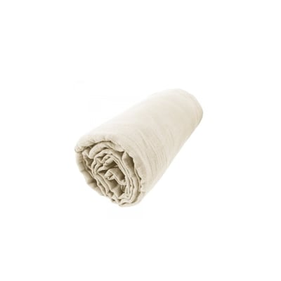 Drap housse gaze de coton 140 x 190 cm Gaia camel EDEN
