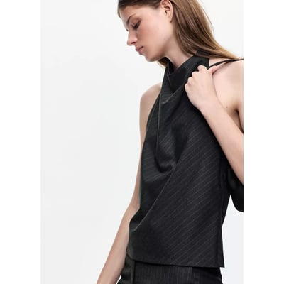 Top emmanchures américaines rayures tennis MANGO