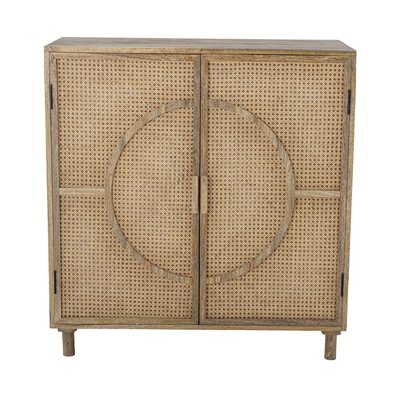 Buffet 2 portes en bois et cannage 100x95cm - Pablo BLOOMINGVILLE