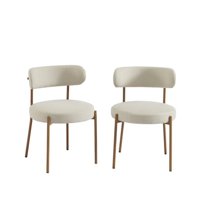 Chaises tissu pieds métal (lot de 2)  NOA BAÏTA