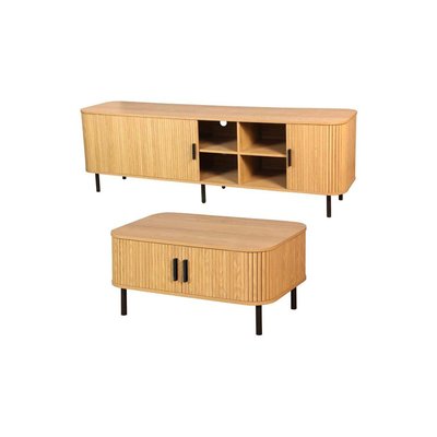 Ensemble table basse et meuble TV en bois et métal Kyoto AUBRY GASPARD