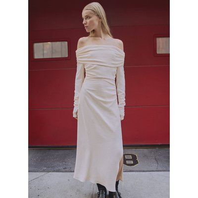 Robe drapée épaules dénudées MANGO