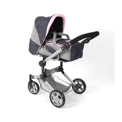 Poussette de poupée combinée JARA gris bleu foncé BAYER CHIC 2000