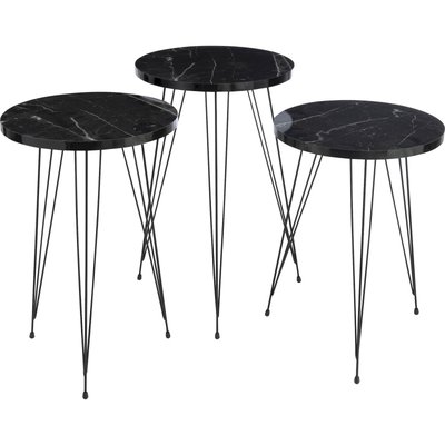Table d'appoint design bois  effet marbre élégant salon RECOLLECTION