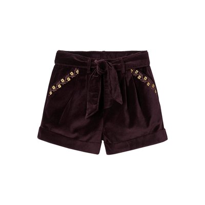 Short fantaisie en velours lisse VERTBAUDET