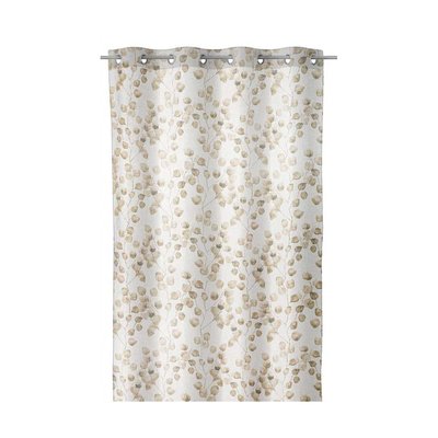 Rideau Voilage à Œillets Feuillage Beige - Longueur 260cm WADIGA