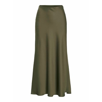 Satin Midi Skirt with High Waist VILA