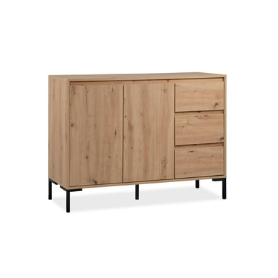 Buffet de salle à manger décor bois 2 portes 3 tiroirs KARVI PIER IMPORT