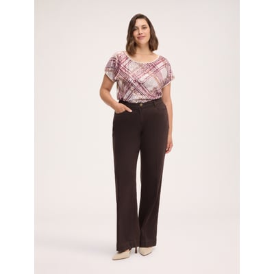 pantalon évasé en coton stretch FIORELLA RUBINO