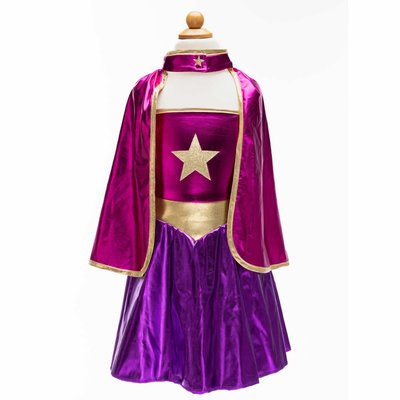 Déguisement enfant super-héroïne tunique, cape, masque GREAT PRETENDERS