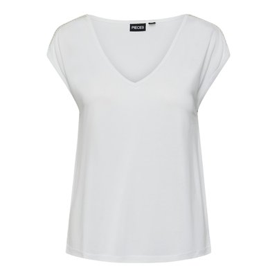 T-shirt manches courtes, bijoux épaules PIECES