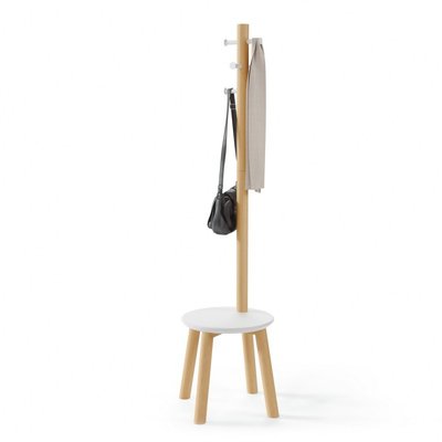 Portemanteau sur pied tabouret bois métal  Pillar UMBRA