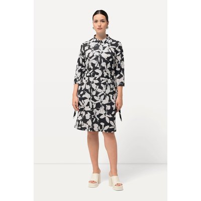 Robe en jersey, feuillage, col chemise ULLA POPKEN