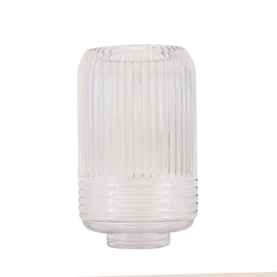 Vase en verre strié, H19cm ORNAMI
