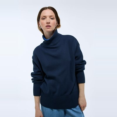 Pull à rayures rugby col montant en coton, Fabriqué en France MONOPRIX