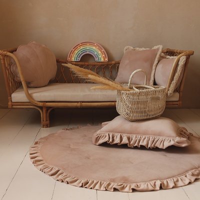 Tapis d'éveil velours avec volant Rose foncé MOI MILI
