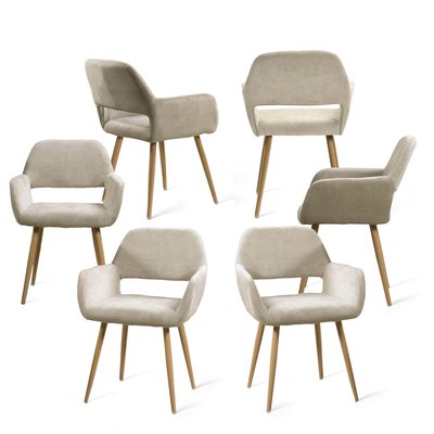 Lot de 6 chaises de salle à manger fauteuil scandinave, CROMWELL MEUBLES COSY