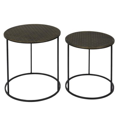 Lot de 2 tables d'appoint gigognes métal DECORATIE