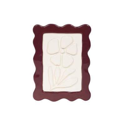 Décoration murale fleurie bordeaux H15,6 cm en résine AMADEUS