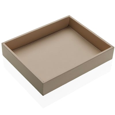 Vide poche en similicuir beige 21x17x3.5cm VERSA