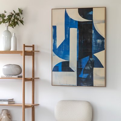 90x120cm Cobalt Abstract Framed Canvas SO'HOME