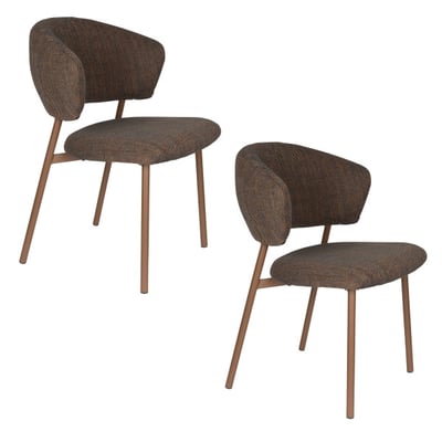 Chaise design en tissu (lot de 2), JASMINE BOITE A DESIGN