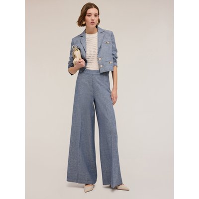Veste courte de lin mélangé effet denim MOTIVI