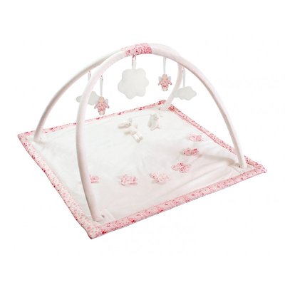 Tapis d'Eveil Musical - Fleurs Roses Mouton & Lapin TROUSSELIER