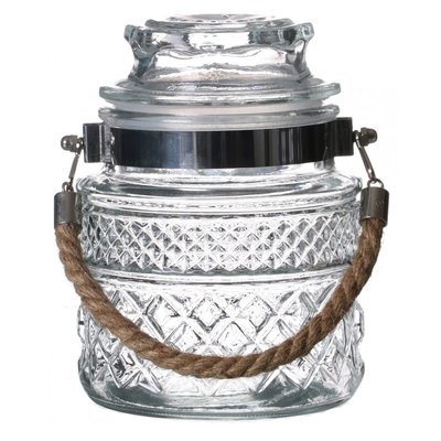 Bocal Cuisine Hermétique en Verre avec Anse en Jute - 1000ml WADIGA