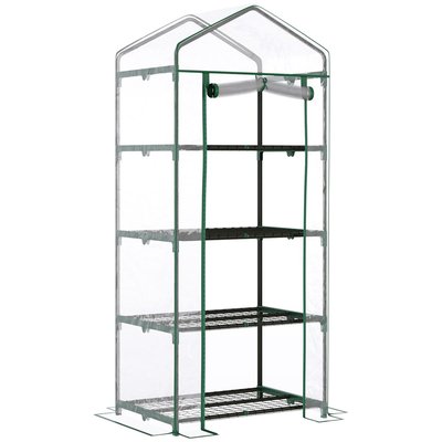 Serre de jardin balcon 4 étagères acier PVC transparent OUTSUNNY