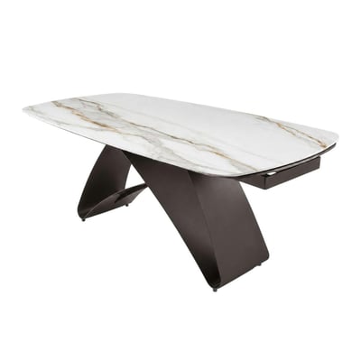 Table design en céramique, plateau extensible 8 / 10 places LORA PIER IMPORT