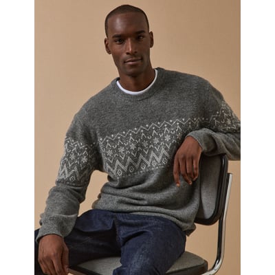 Pull Manteau Jacquard Homme - Col Montant, Motif Texturé - Pour Automne/Hiver - Style Décontracté Élégant