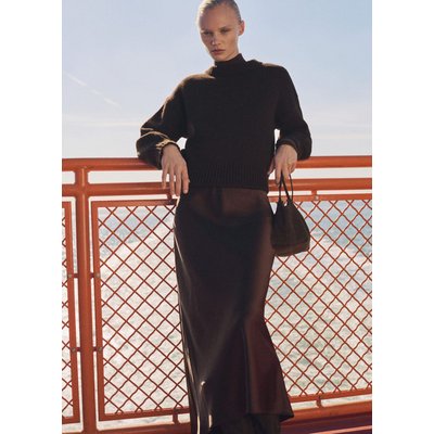 Jupe midi satinée MANGO