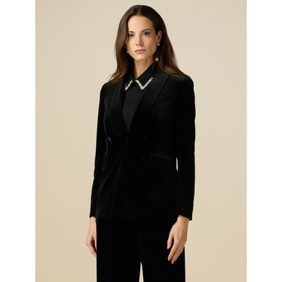 Veste blazer réalisée en velours stretch lisse OLTRE