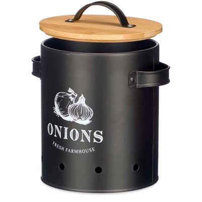 Boîte à oignons en métal noir 14x17.5x20cm WADIGA