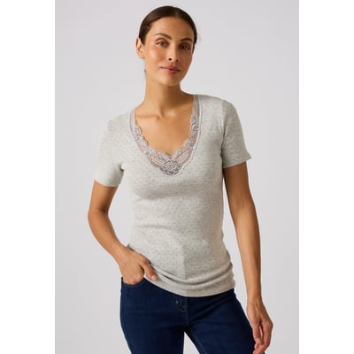 Tee-shirt col dentelle Thermolactyl Fancy Degré 4 DAMART