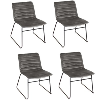 Lot de 4 Chaises de table design velours Brooklyn TOILINUX