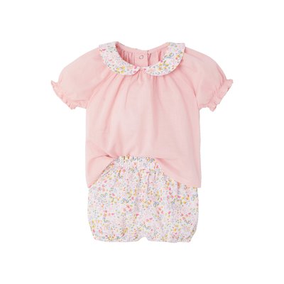 Ensemble short et T-shirt naissance fleuri VERTBAUDET