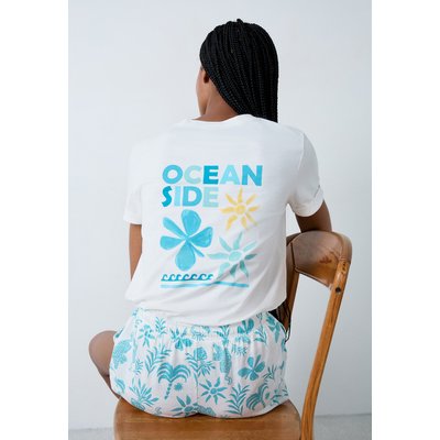 T-shirt de pyjama manches courtes en coton ocean side ELLEN ETAM