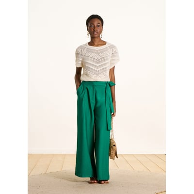 Pantalon large en jacquard LA FEE MARABOUTEE