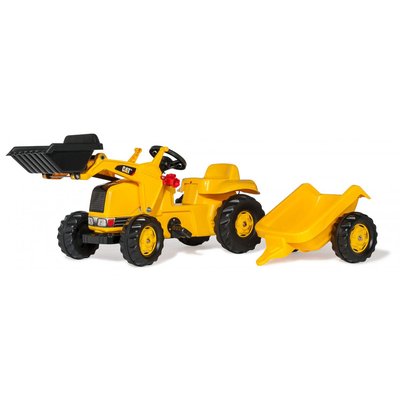 Tracteur a pedales + remorque rollyKid CAT ROLLY TOYS