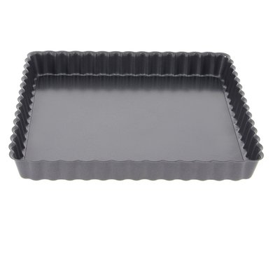 Moule à tarte carré 23 cm en acier fond démontable DE BUYER